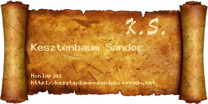 Kesztenbaum Sándor névjegykártya
